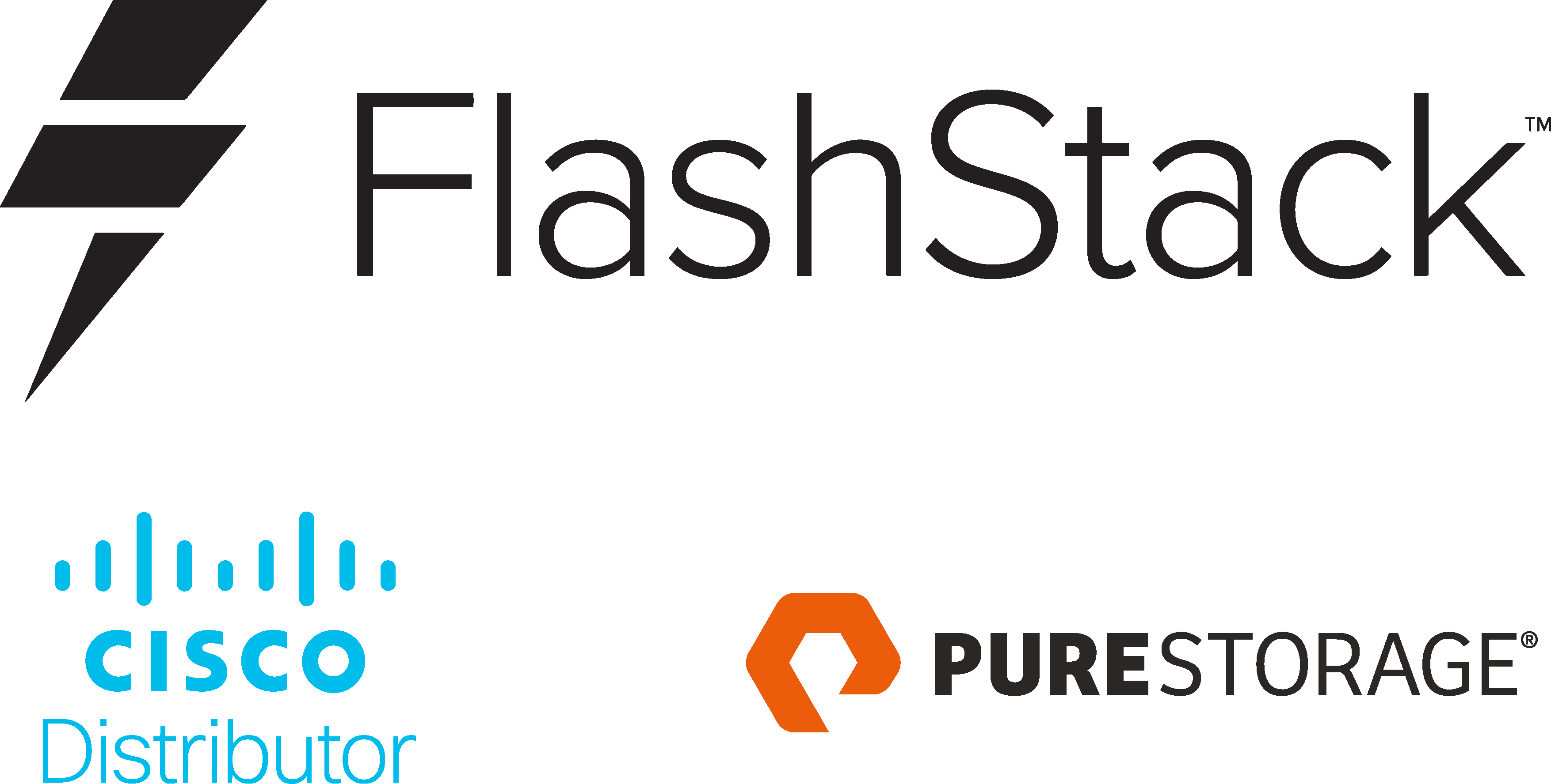 Flashstack, Cisco Distributor and Pure Storage logos